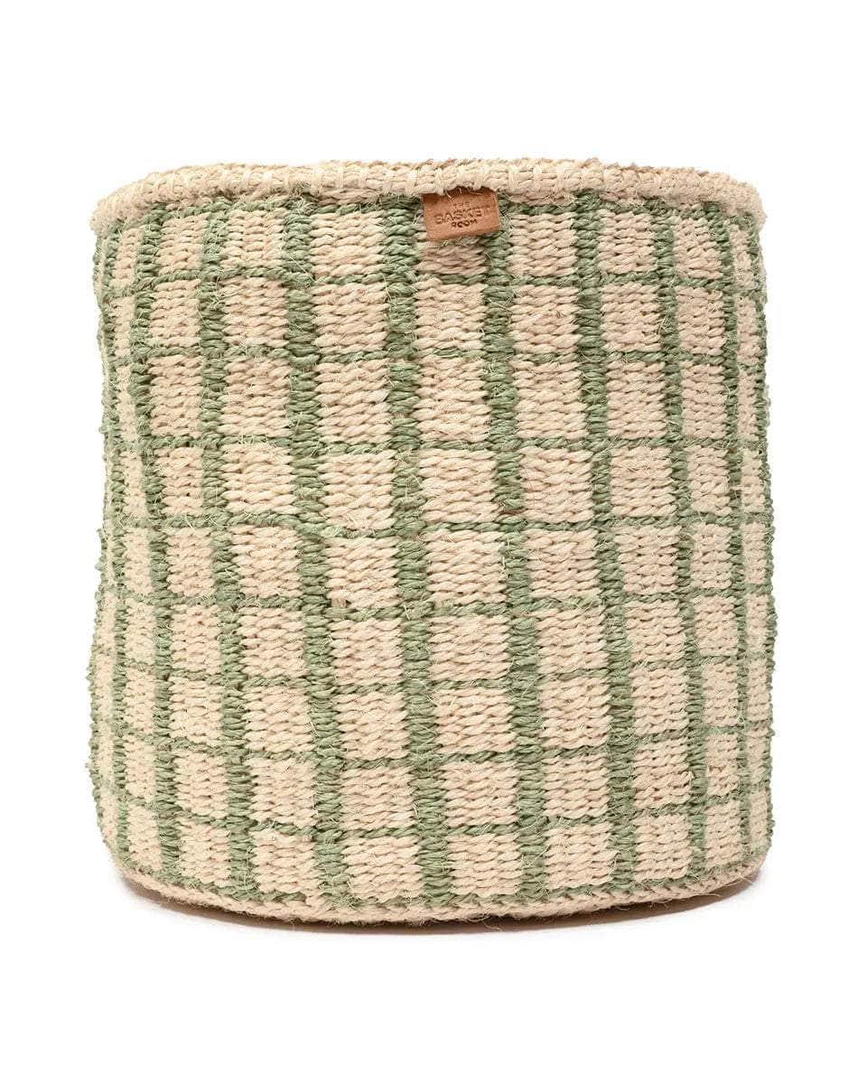 KAGUA: Green Check Woven Storage Basket