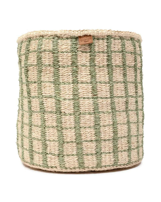 KAGUA: Green Check Woven Storage Basket