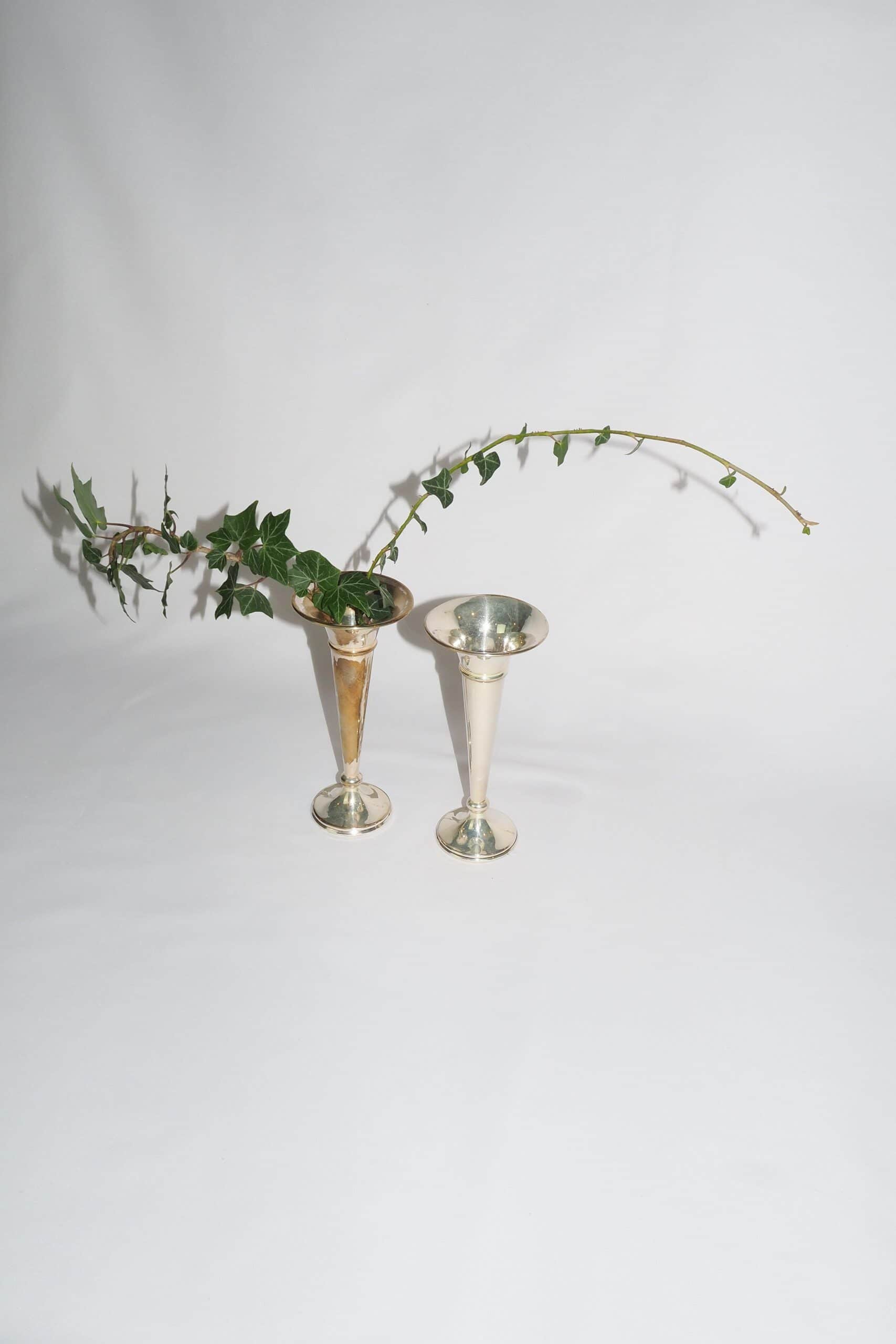 Vintage Silver Plated Bud Vases