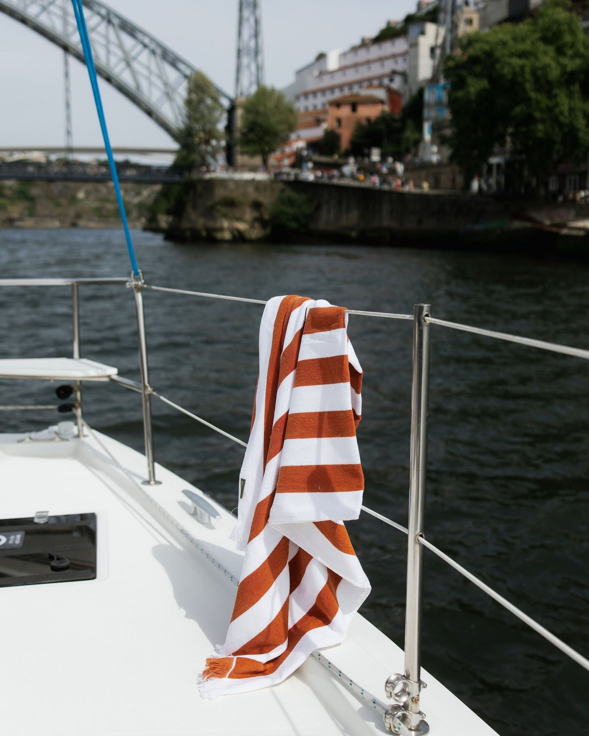 Terracotta Striped Beach Towel