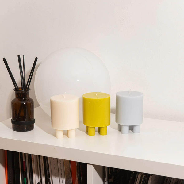 Stack Candle Prop - Pearl White