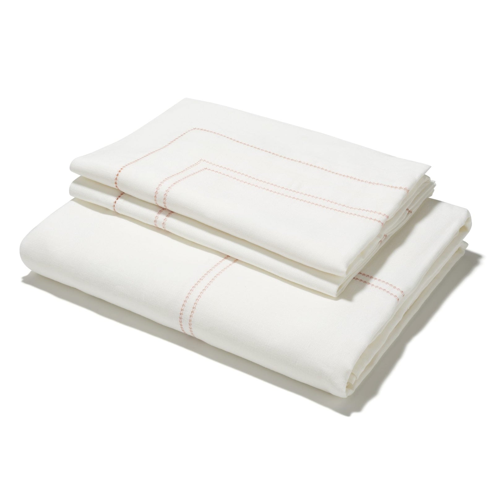 Bed Linen Set Hemstitch Coral