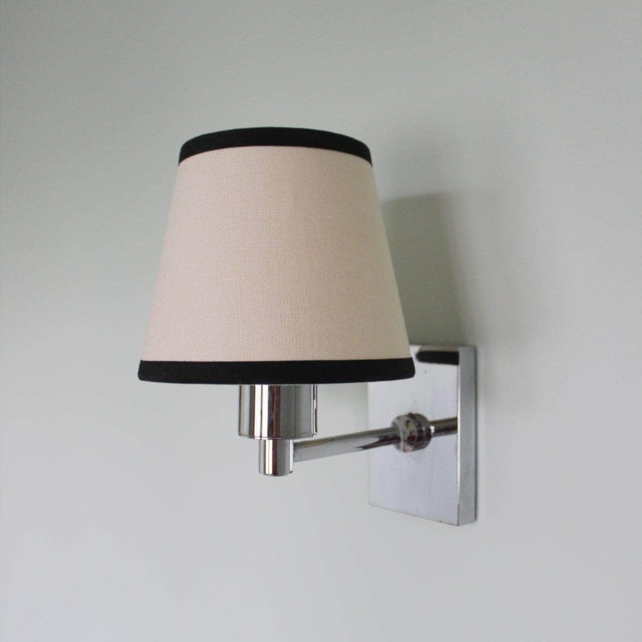 The Piccolo Candle Clip Lampshade - Hanbury Vellum - Black