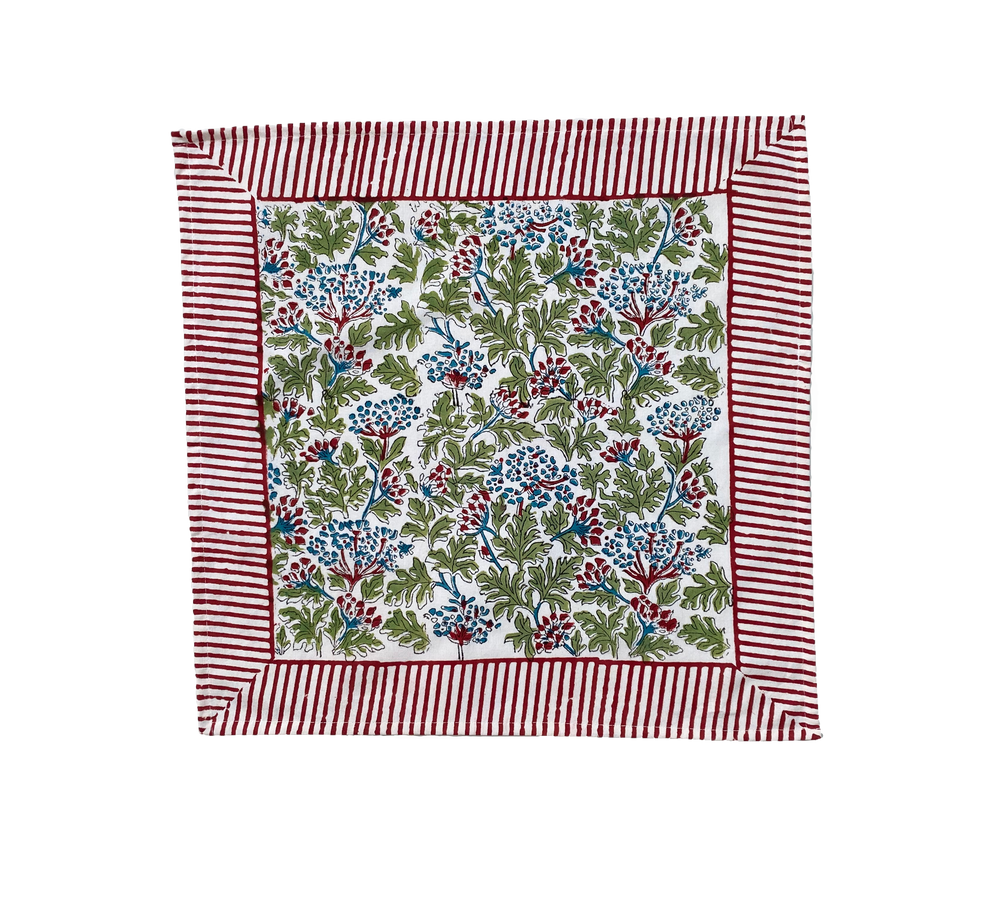 Kelpie Napkin in Green/Red (Set of 4)