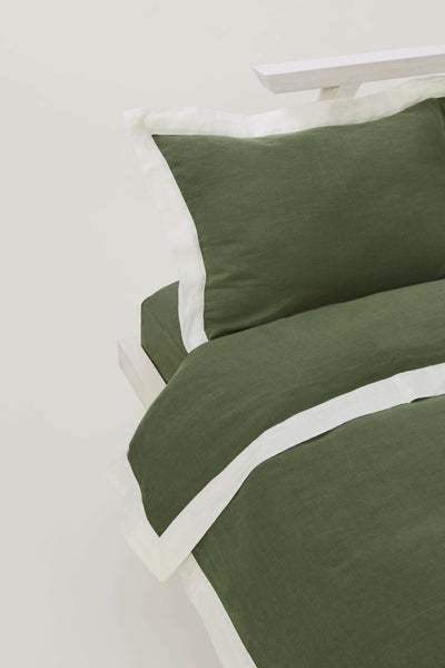 Linen Pillowcases - Forest Green