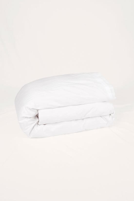 Jacquard Organic Cotton Duvet Cover - Pure White
