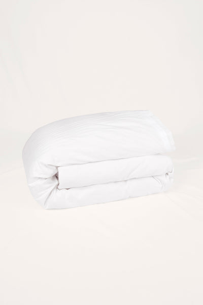 Jacquard Organic Cotton Duvet Cover - Pure White