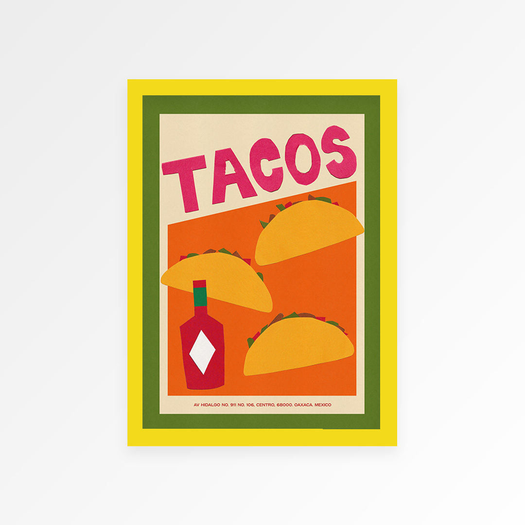 Tacos Hand Collaged Print