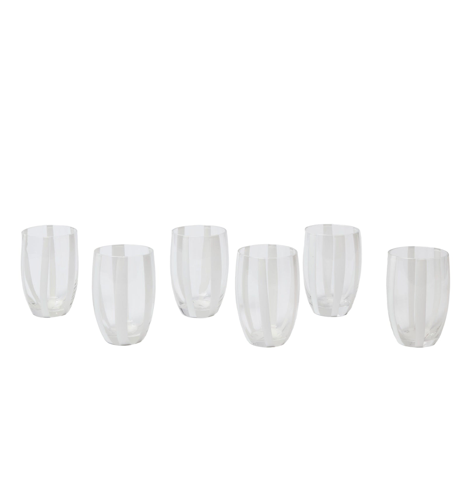 White Striped Tumblers (Set of 6)