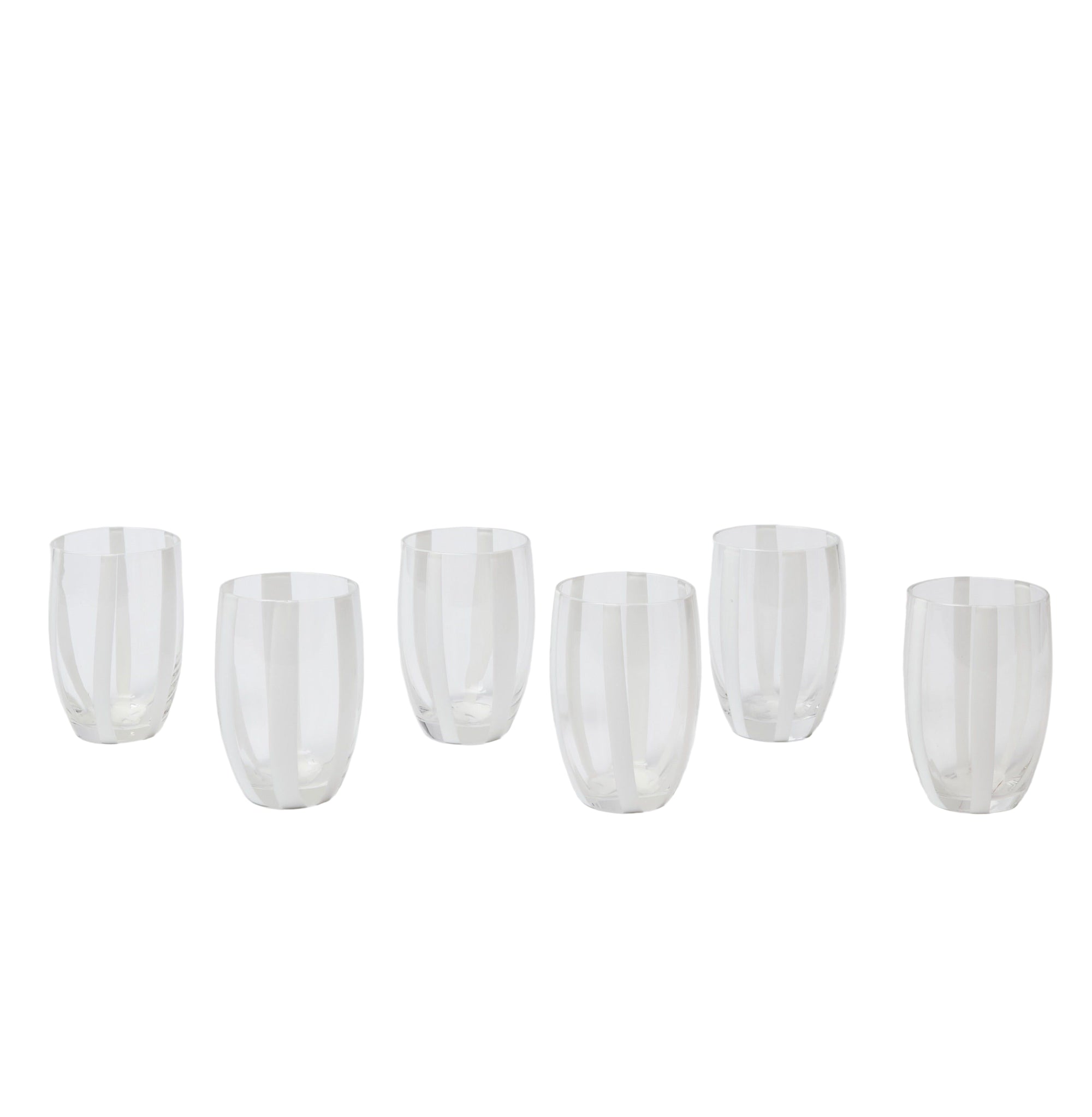 White Striped Tumblers (Set of 6)