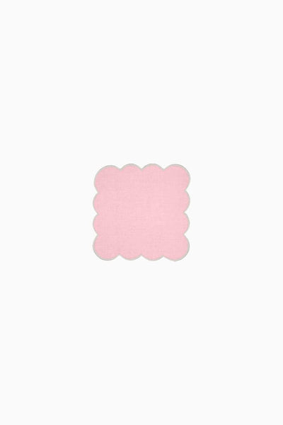 Zero-Waste Scalloped Linen Cocktail Napkins Bubblegum Pink - Set of 4