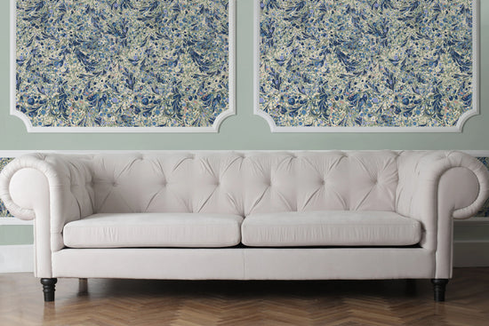 Marbled Wallpaper - 'Juniper' Colour: Blue Anise - Eco Non-Woven