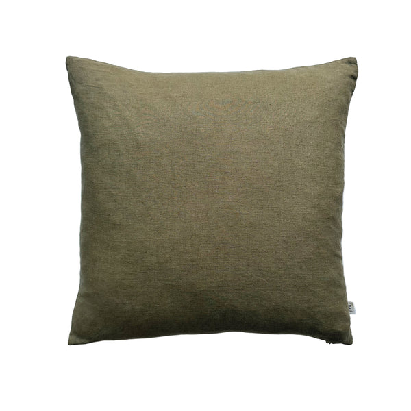 Miller Linen Cushion Khaki Square - OEKO-TEX Certified