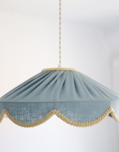Cosette Solid-Colored Floral-Shaped Pendant Light Mineral Blue