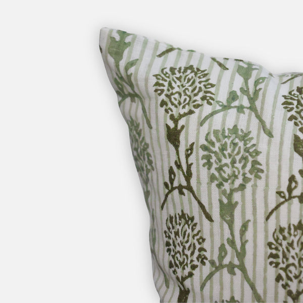 Nikhar Pure Linen Throw Pillow Cover - Sage Green