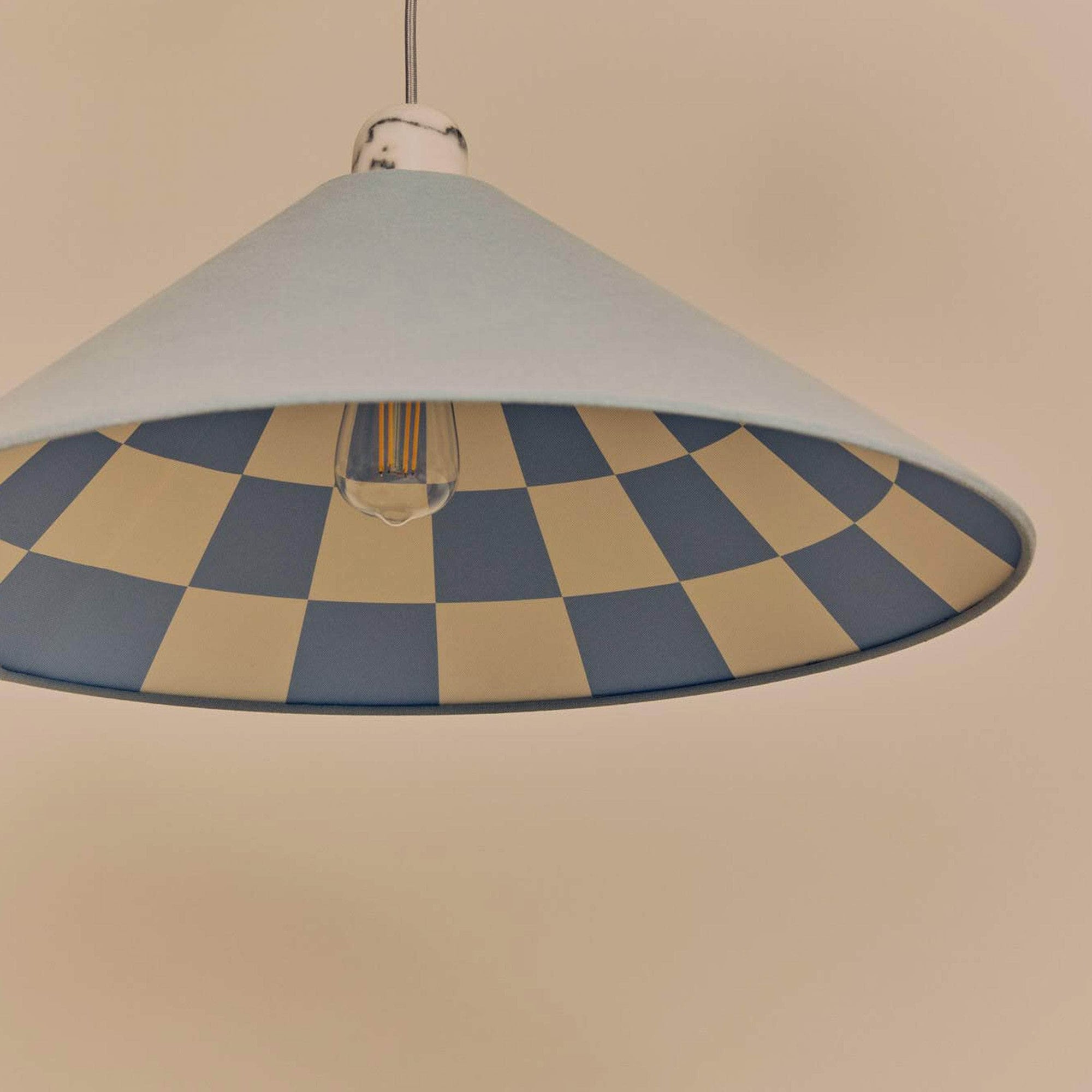 Damson Blue Checkered Cone Shade