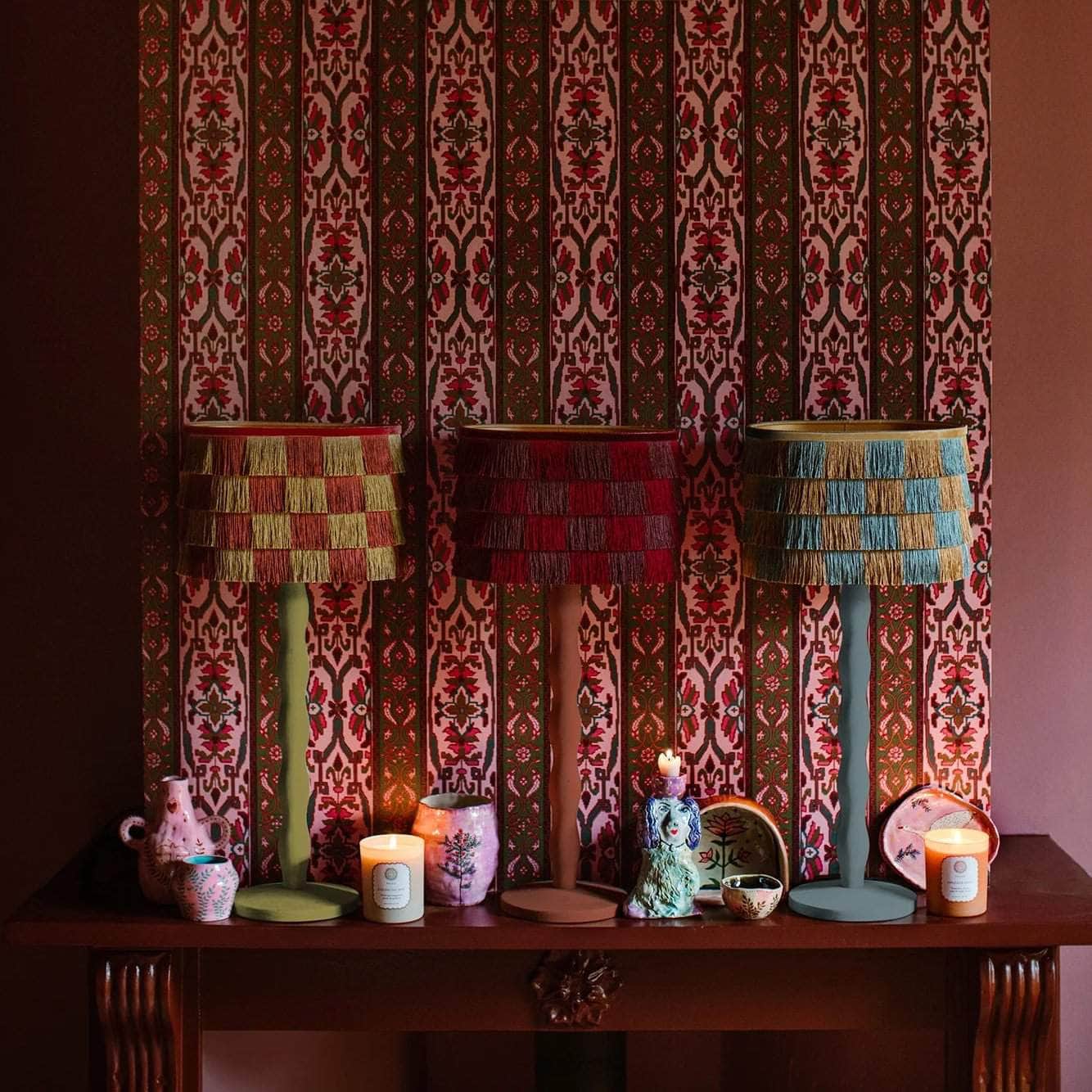 Lampshade Giselle Caramel & Dusty Blue