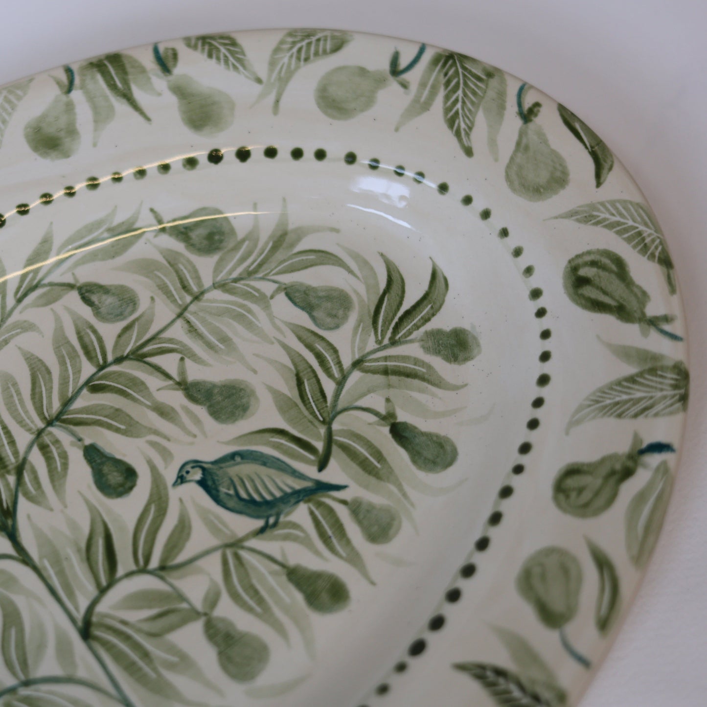 Partridge in a Pear Tree Hand Painted Platter 02