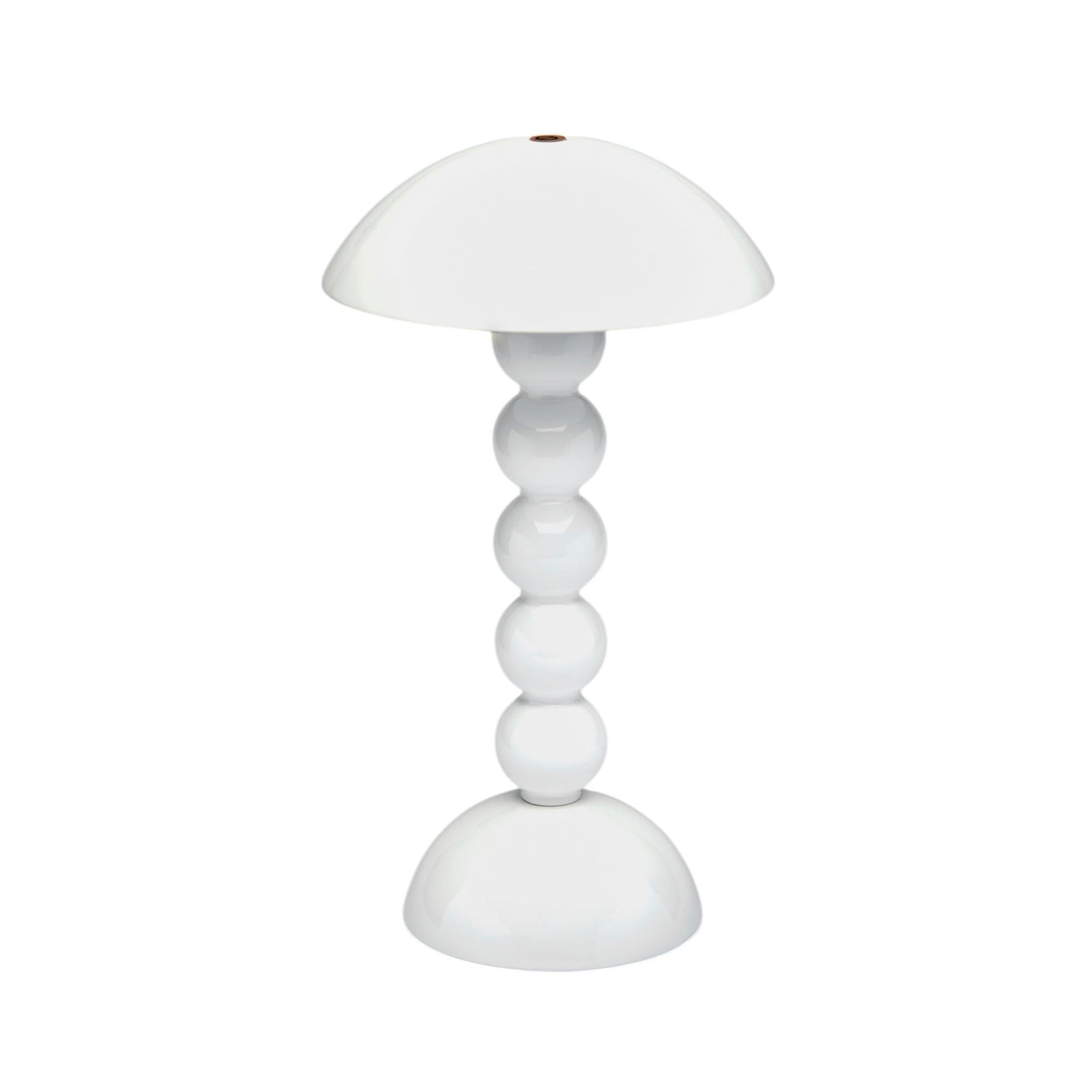 White Lacquer Rechargeable Bobbin LED Lamp