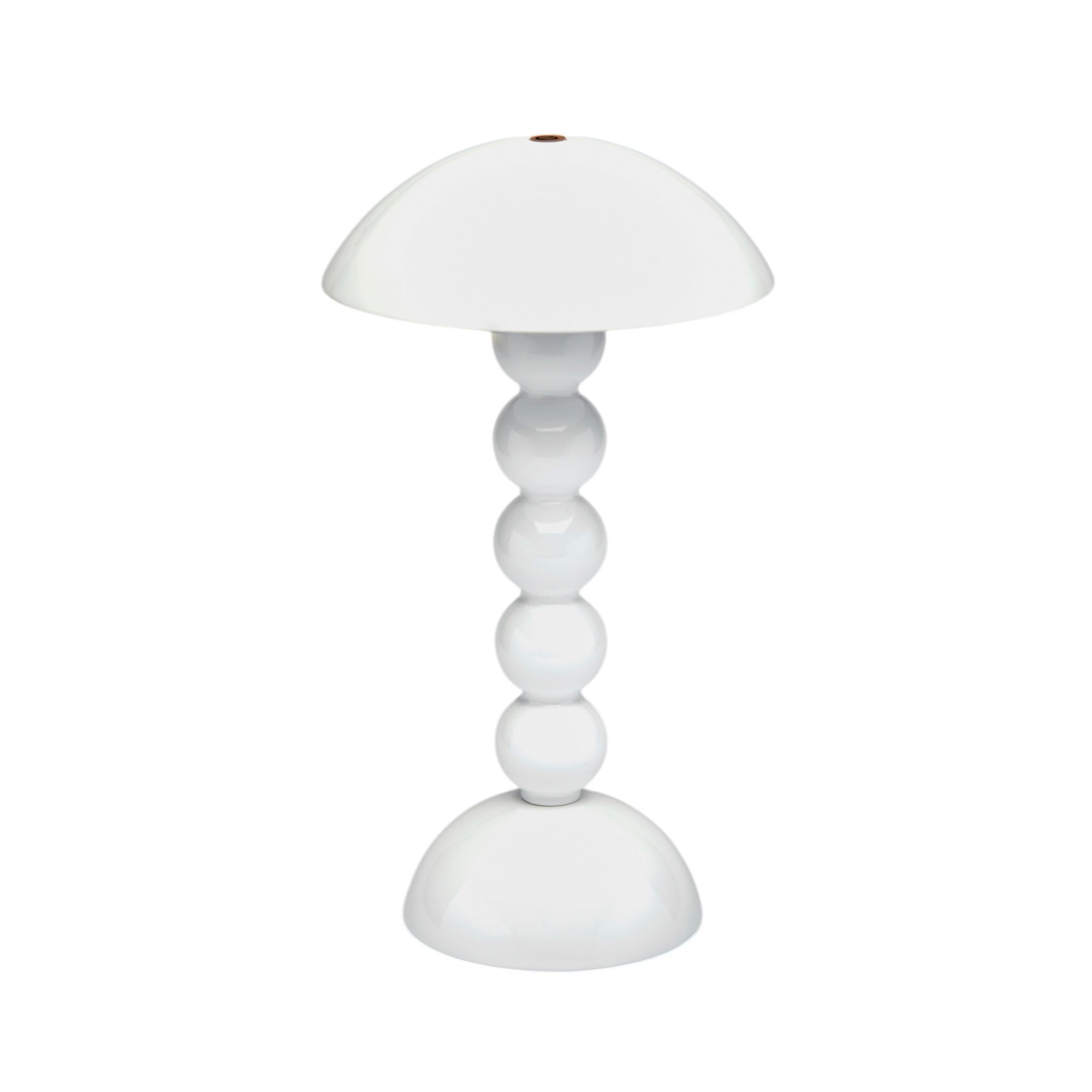 White Lacquer Rechargeable Bobbin LED Lamp