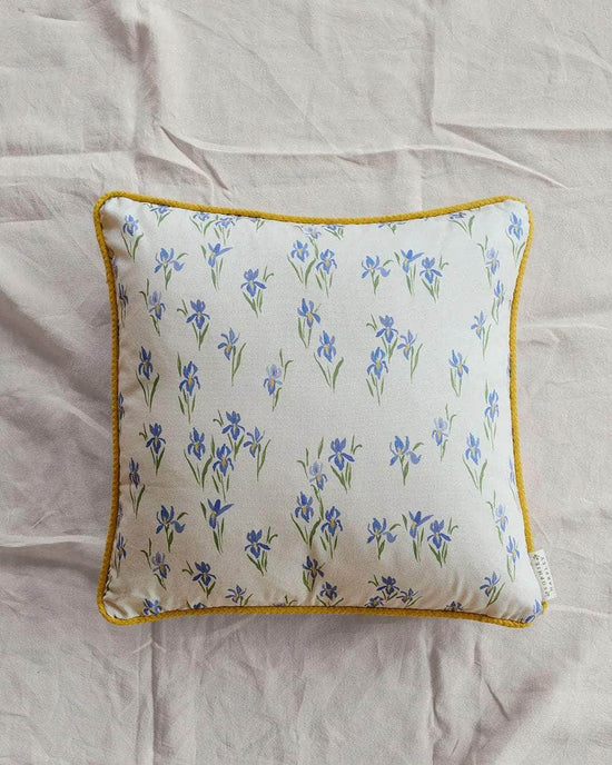 Iris, Yellow Piped Cushion