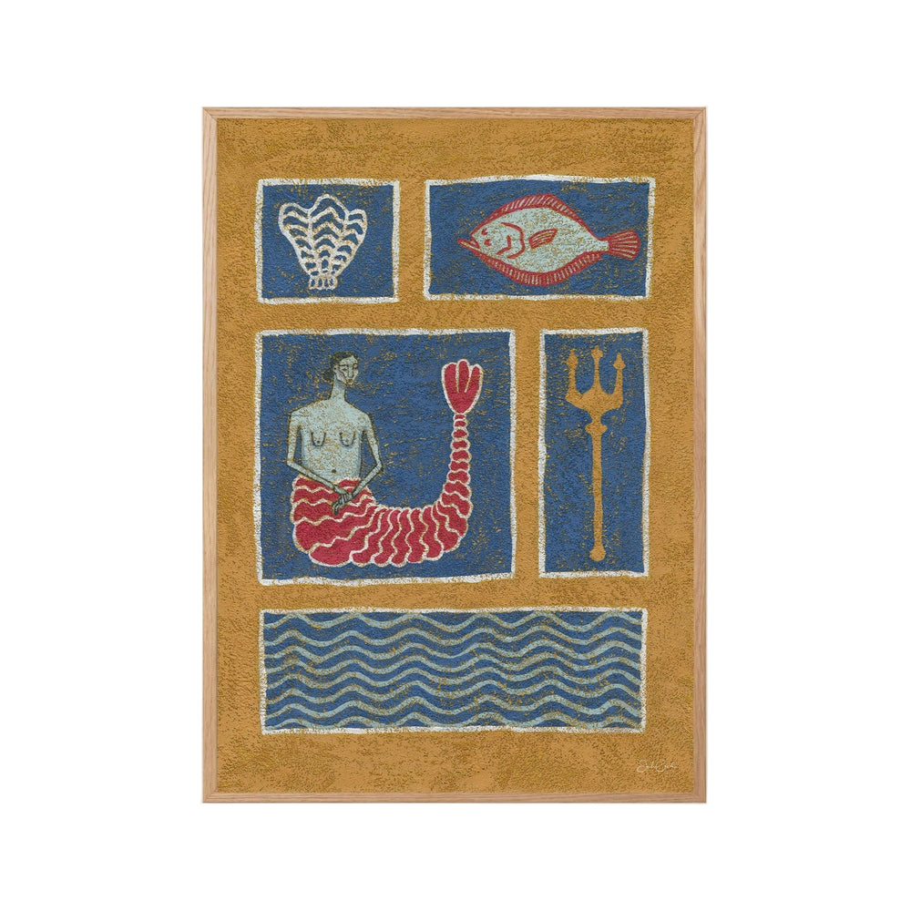 Mythical Mosaic I - Mermaid Wall Art Print