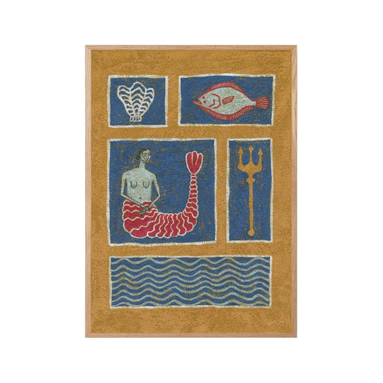 Mythical Mosaic I - Mermaid Wall Art Print