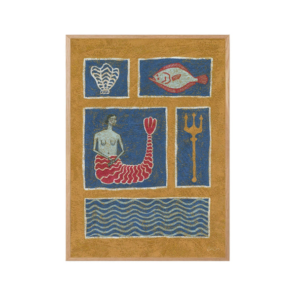 Mythical Mosaic I - Mermaid Wall Art Print