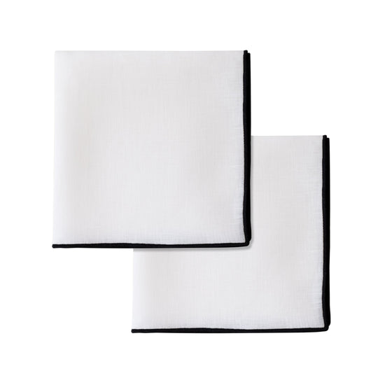 White Linen Napkins - Set of 2