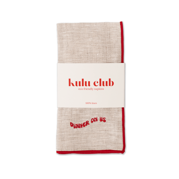 Dinner On Us Linen Napkins - Set of 2