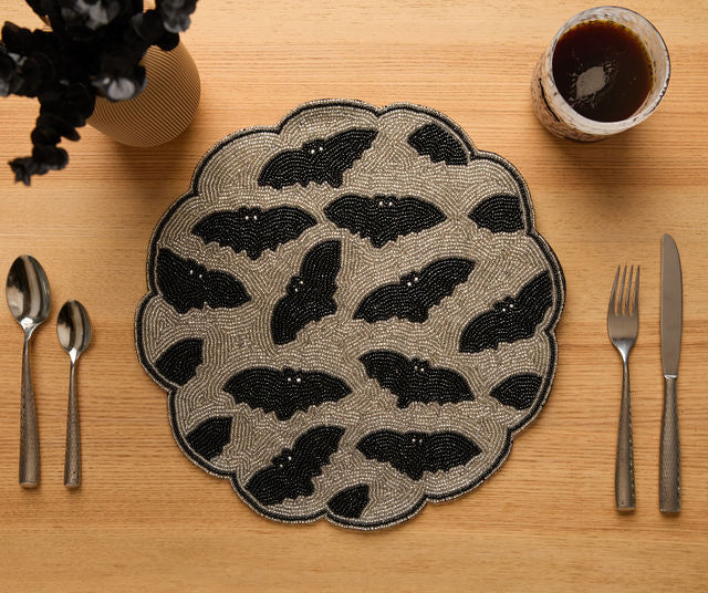 Halloween Bat Beaded Placemat