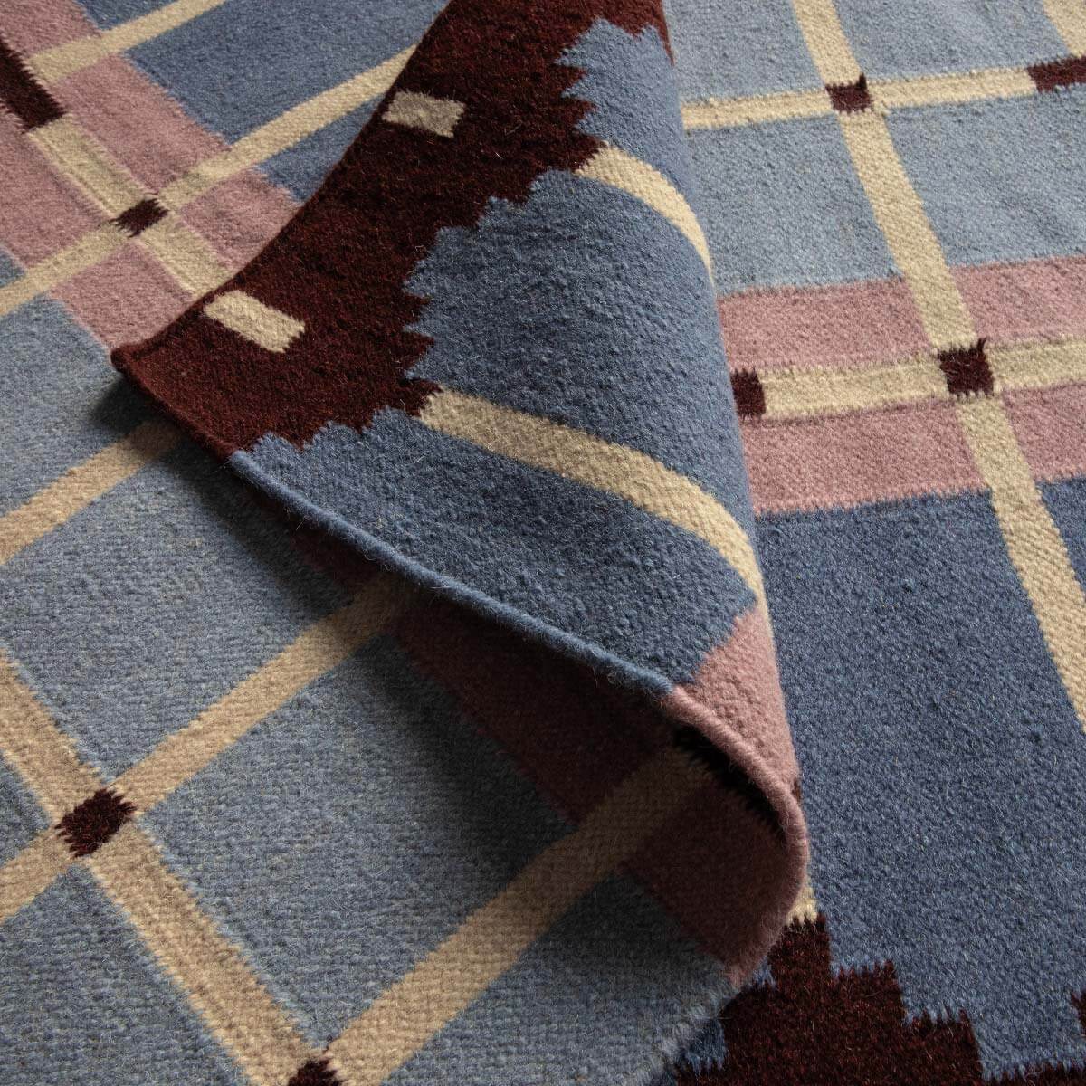 Corbie Flatweave Rug - Pigeon Blue-