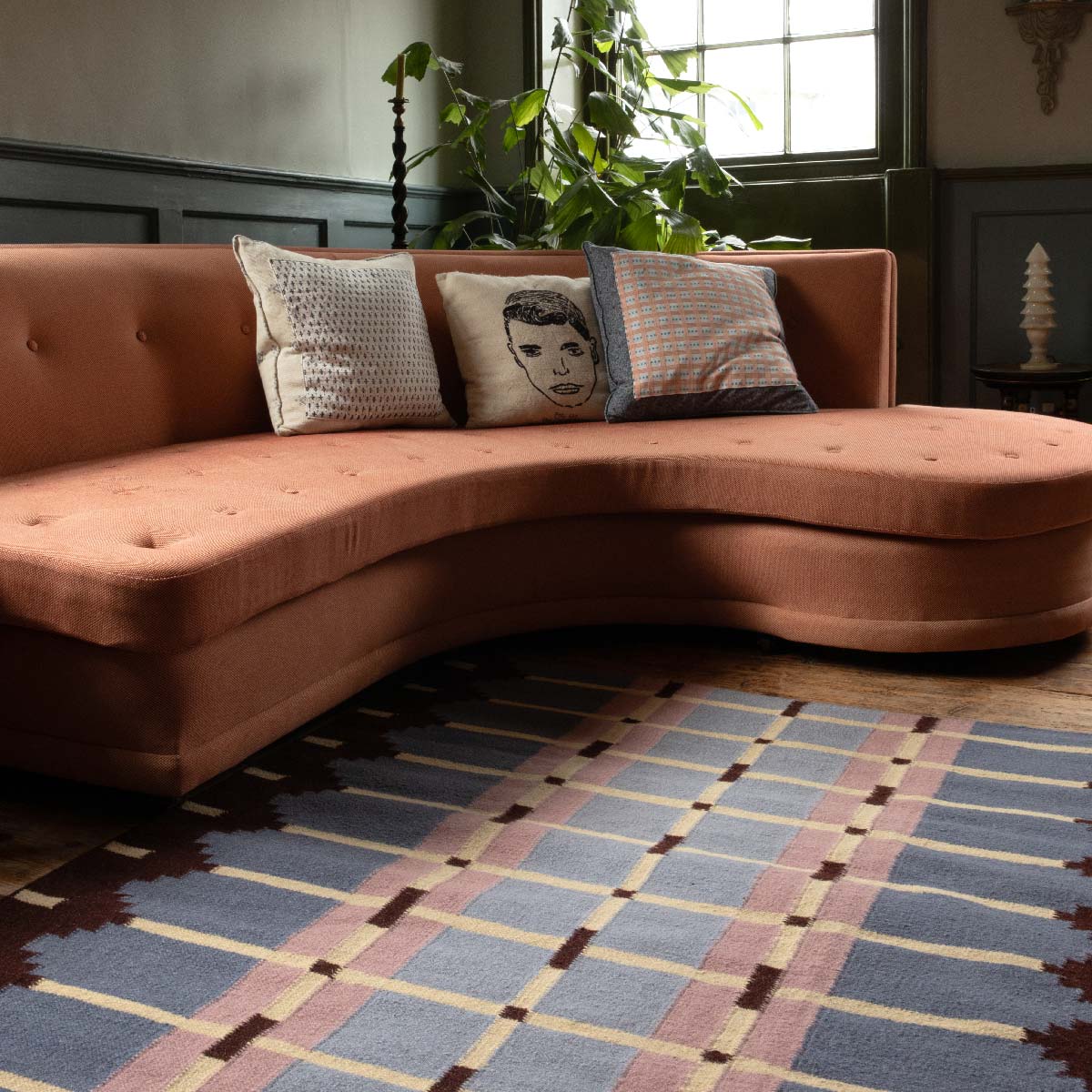 Corbie Flatweave Rug - Pigeon Blue-