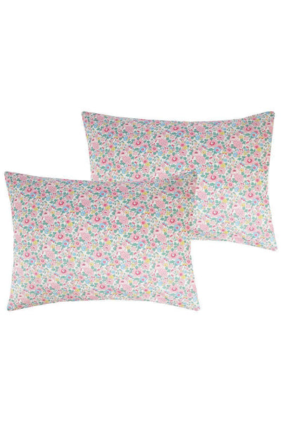 Pillowcase made with Liberty Fabric Betsy Blossom Pink