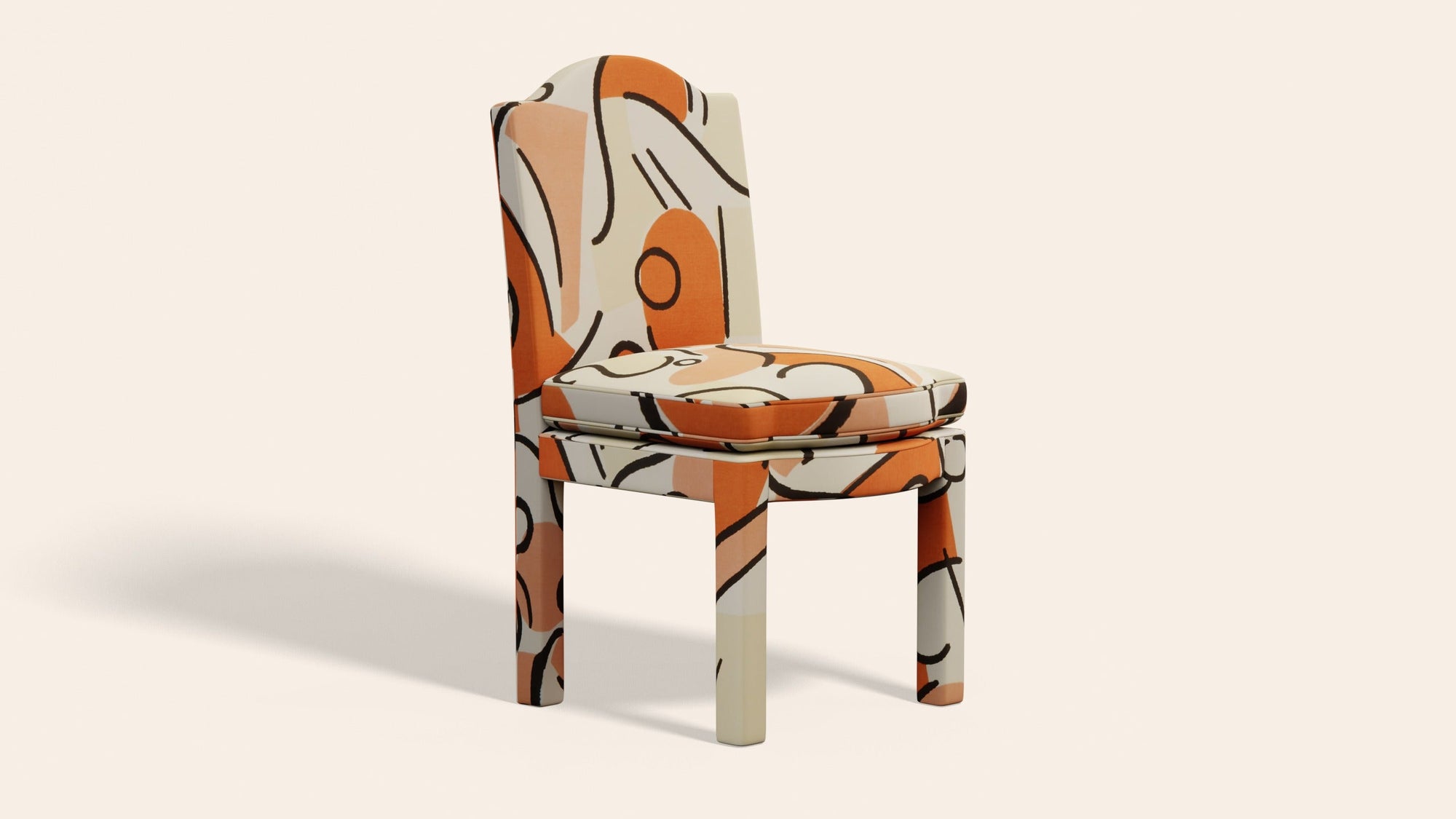 Pair of Leo Dining Chairs, Tangerine-
