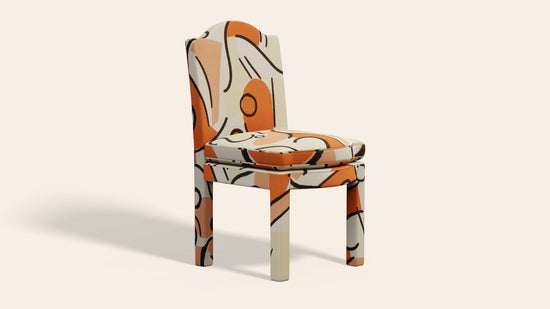Pair of Leo Dining Chairs, Tangerine