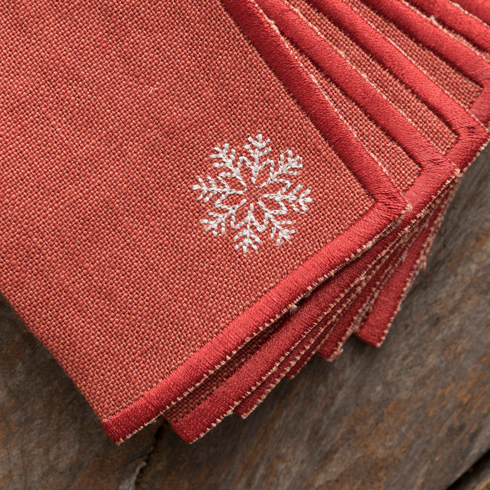 Snowflake Christmas Cocktail Napkins