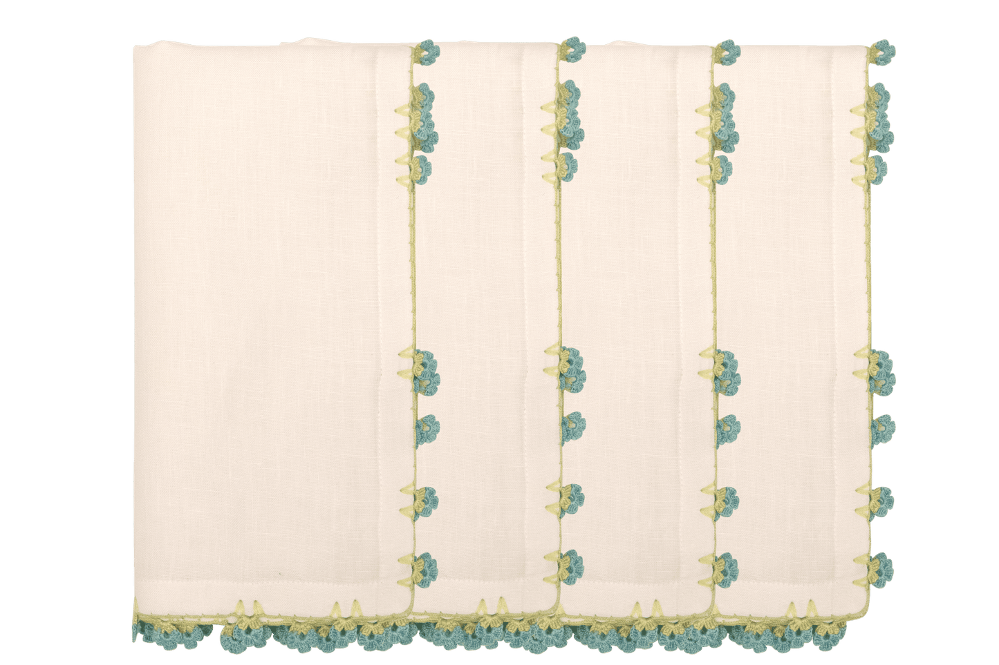 Hand Embroidered & Crochet Work Napkin (Set of 4) – 18x18 in