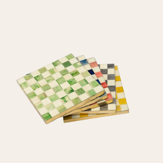 Coasters | Inlay Chequered| Multi Coloured