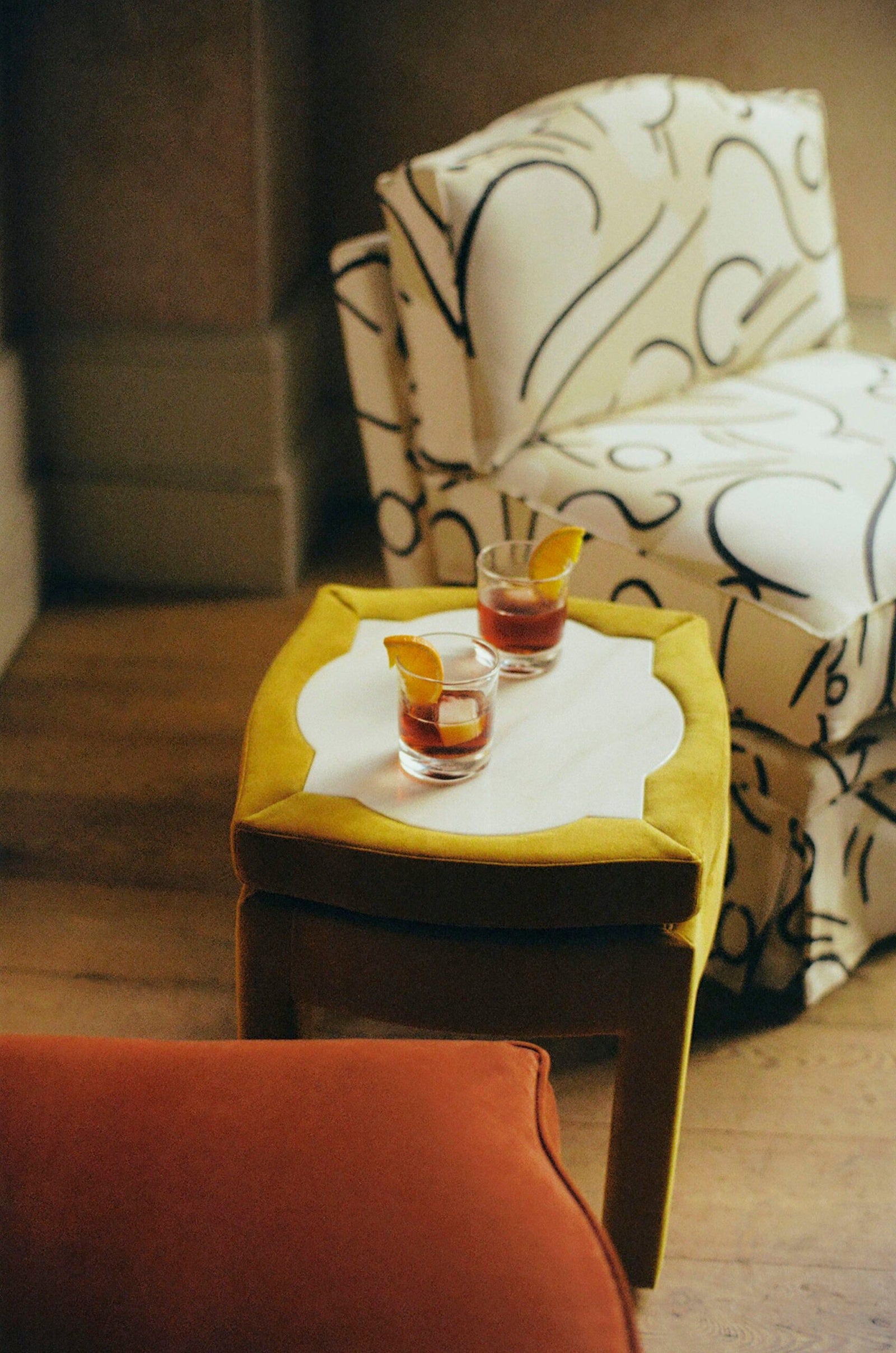 Felix Slipper Chair, Turmeric Velvet