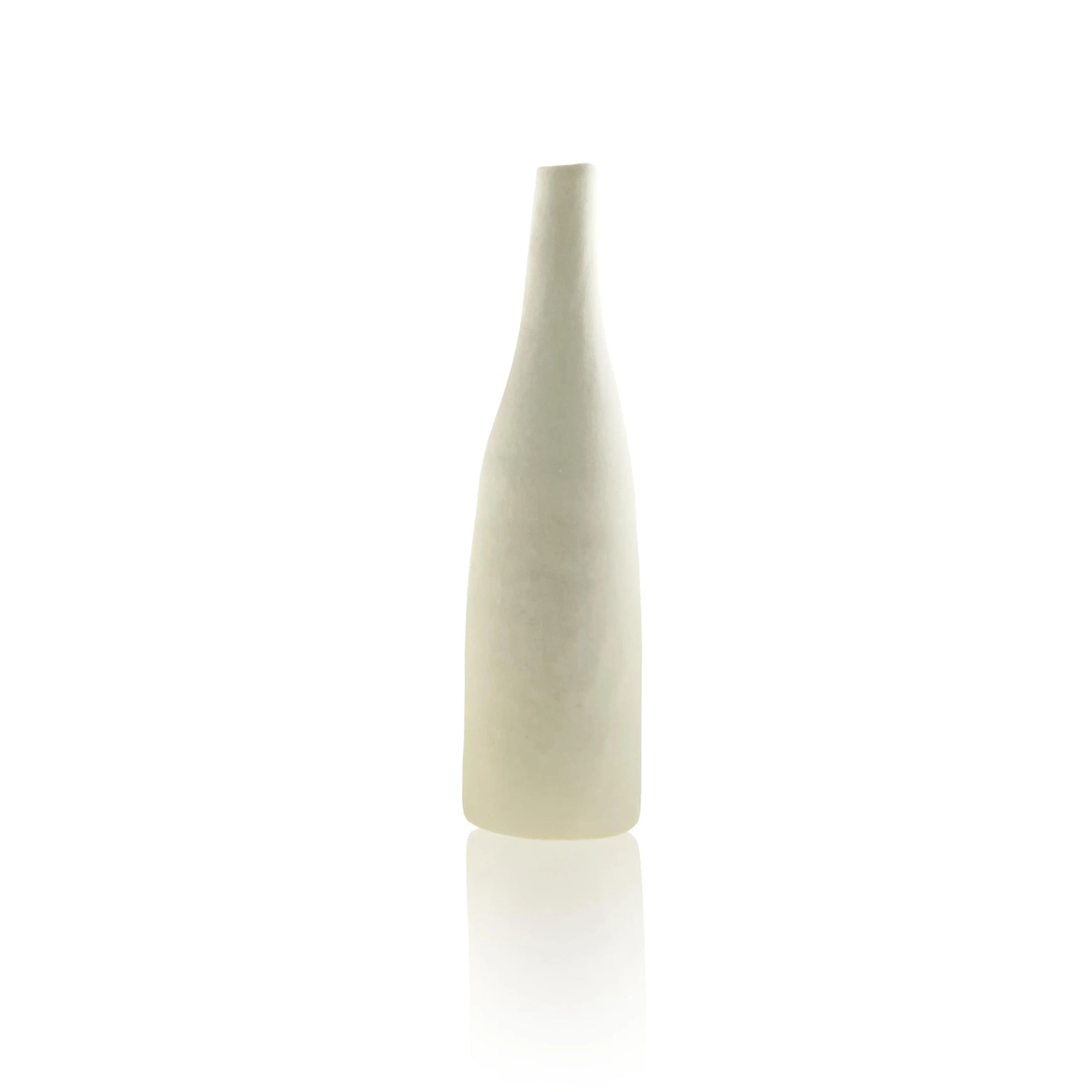 Ceramic Bottle Bud Vase - White