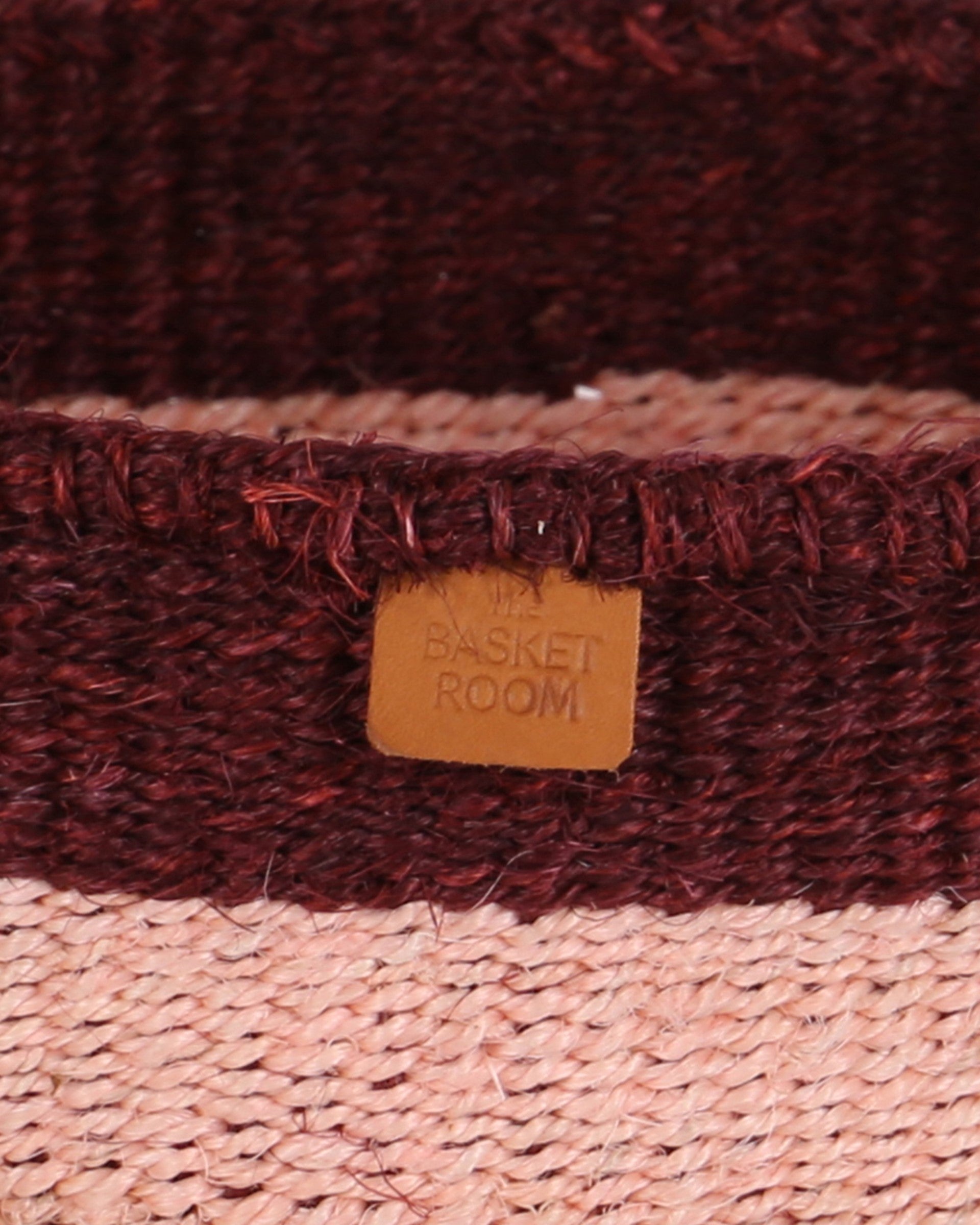 KOFIA: Burgundy and Dusty Pink Sisal Bread Basket