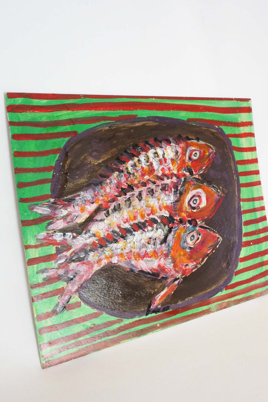 Oil on Board Fish Painting