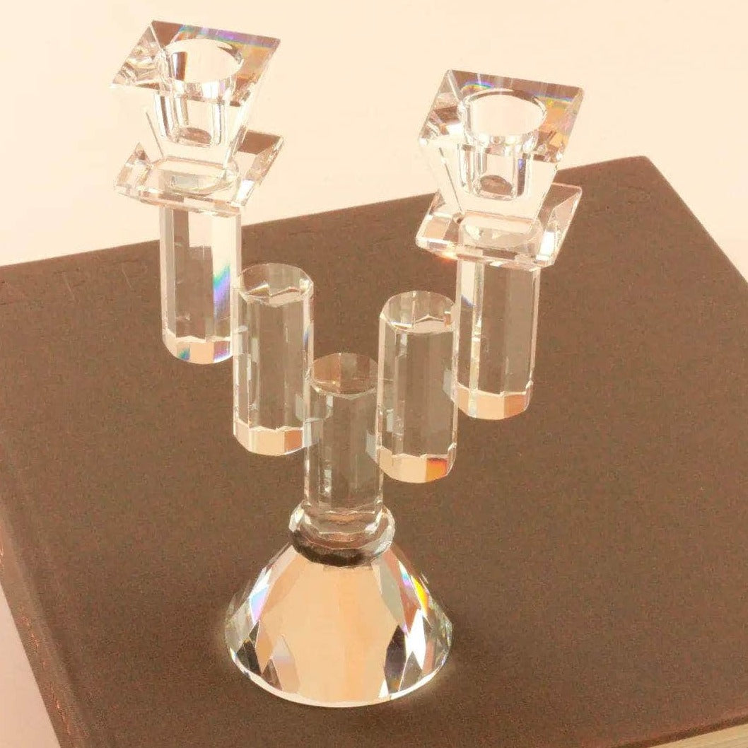 Faceted Crystal Candelabra