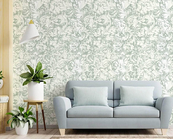 Marbled Wallpaper - 'Flourish' Col: Willow - Non-Woven