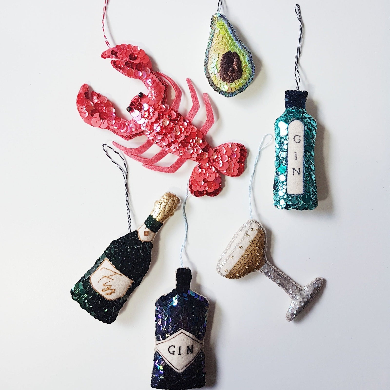 Avocado Sequin Hanging Ornament