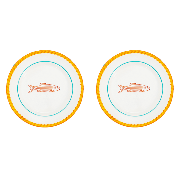 Smile Fish Dessert Plate Set-Of-Two