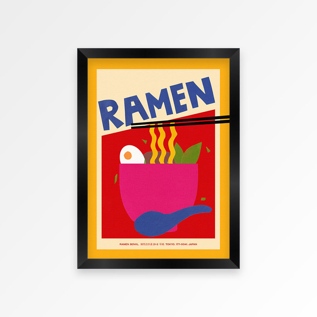 Ramen Hand Collaged Print