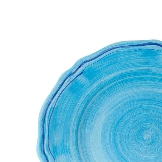 Italian Hand Painted Stoneware Plates Blue - Set of 4