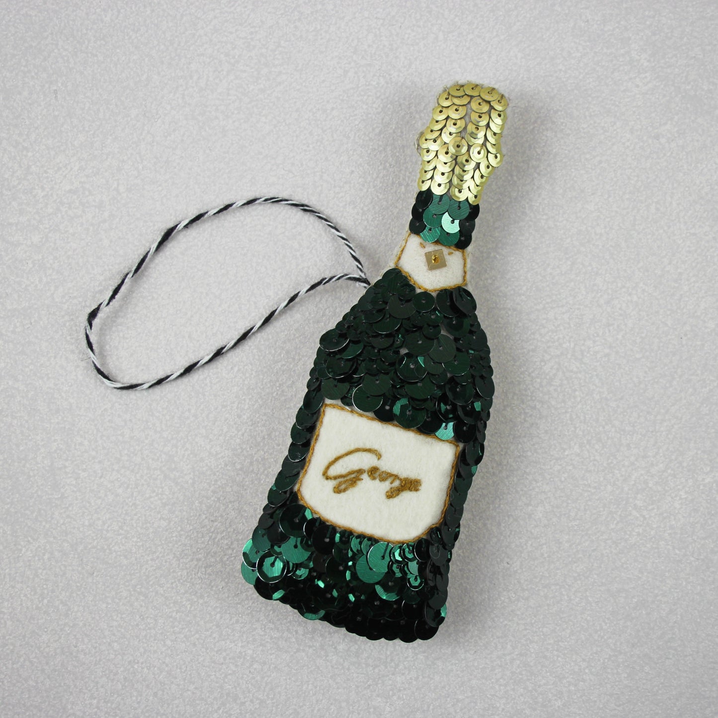 Fizz Champagne Sequin Ornament Personalised